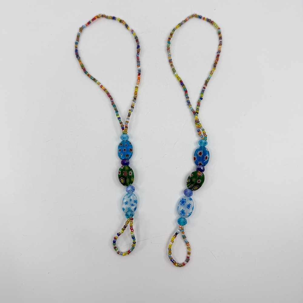 Boho Floral Barefoot Sandals Set - Colorful Festival Beach Jewelry